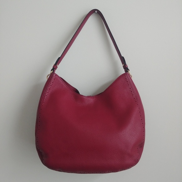 Kate Spade large shoulder bag purse 100% cow leather raspberry pink burg… - Picture 3 of 15